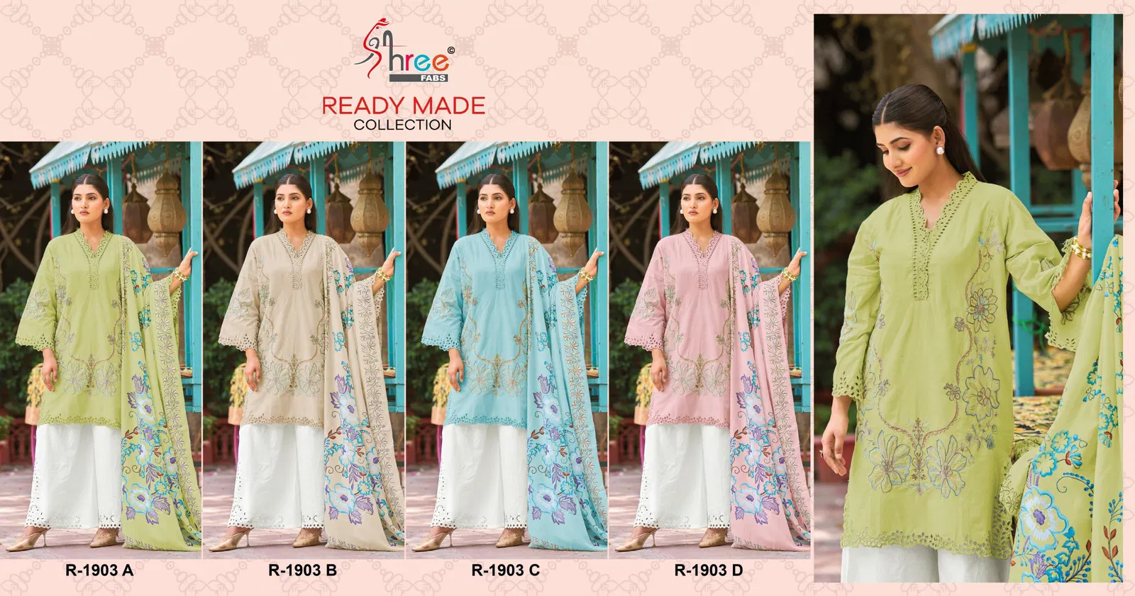 R 1903 By Shree Cambric Cottan Pakistani Readymade Suits Exporters In India