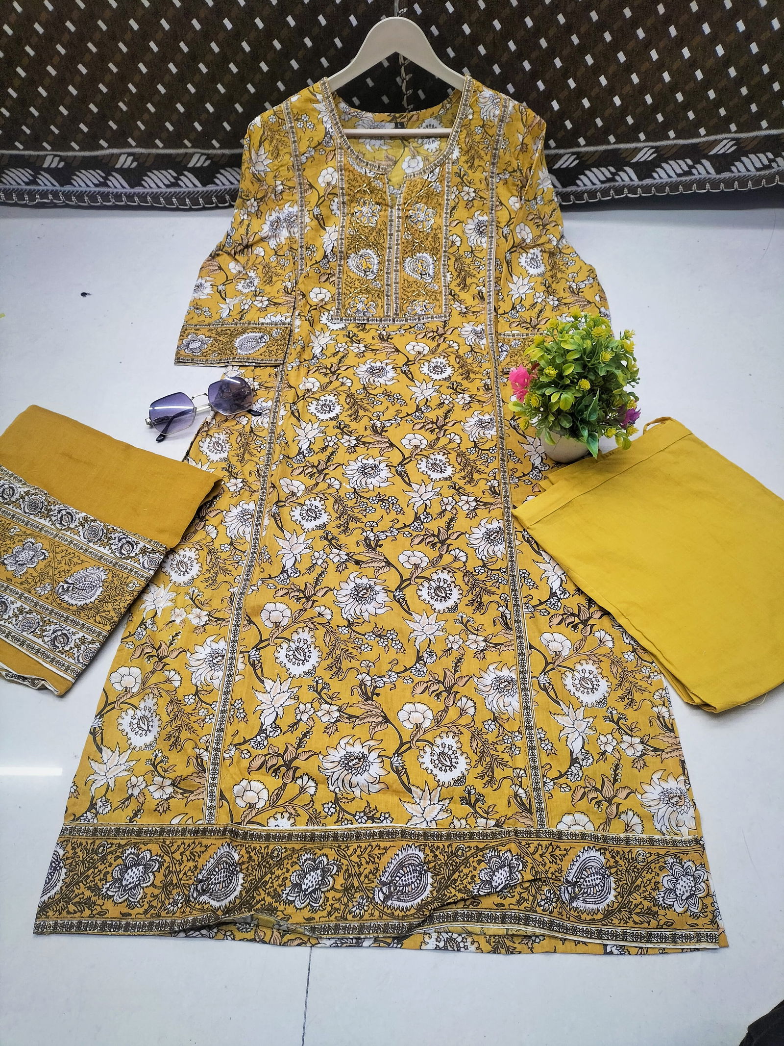 Kalaai Designer Cotton Printed  Kurti With Bottom Dupatta Manufacturers