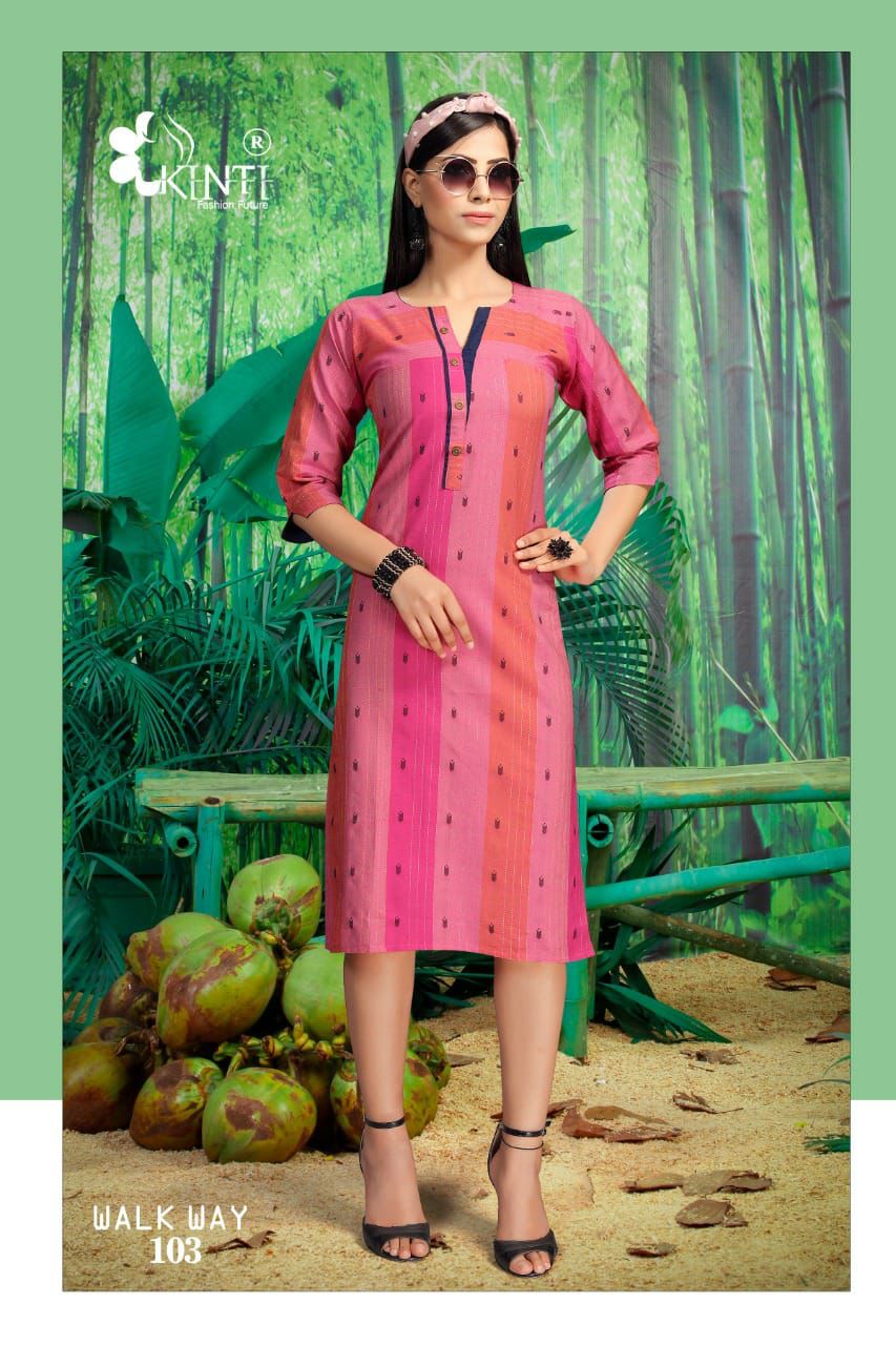 Kinti Walkway Handloom Ethnic Wear South Cotton Straight Designer Kurtis Collection
