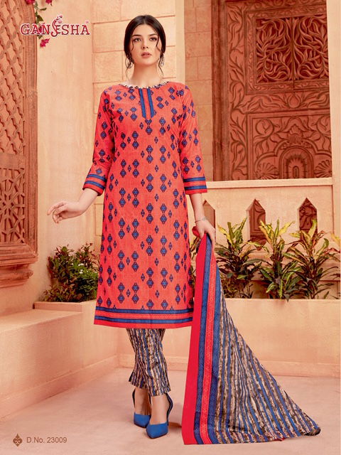 Ganesha Print 23 Latest Designer Printed Cotton Dress Material Collection
