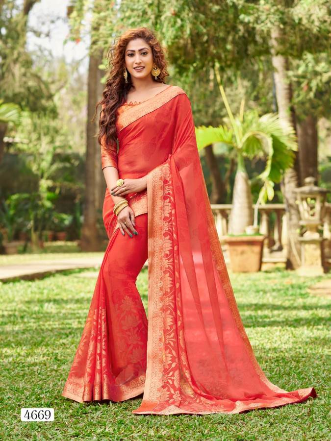 Priya Paridhi Libaas Vol 4 Latest Party Wear Designer Foil Print With Lace Border Saree collection 