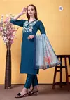 KF 5121 Kalaai Rayon Embroidery Kurti With Bottom Dupatta Suppliers In India