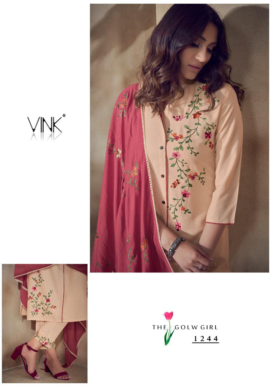 VINK WONDER Fancy Heavy Festive Wear Premium Rayon Kurta With Pant Readymade Collection 