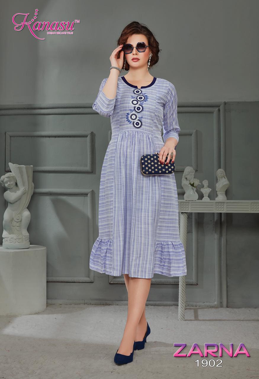 Kanasu Zarna Latest Designer Short Anarkali Kurtis Collection 