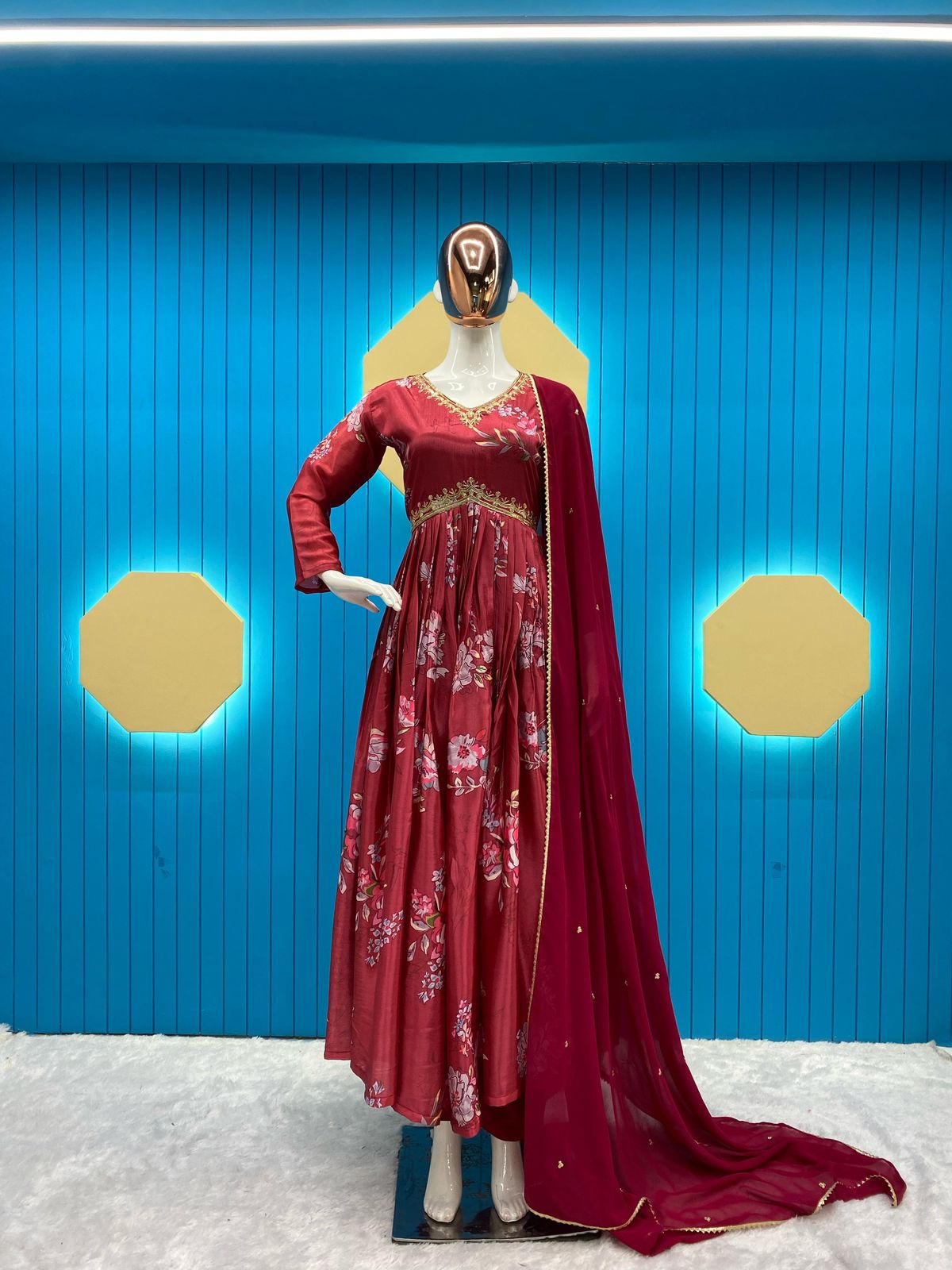 LG 1808 Long Kurti With Bottom Dupatta Wholesalers Clothing Supplier In India
