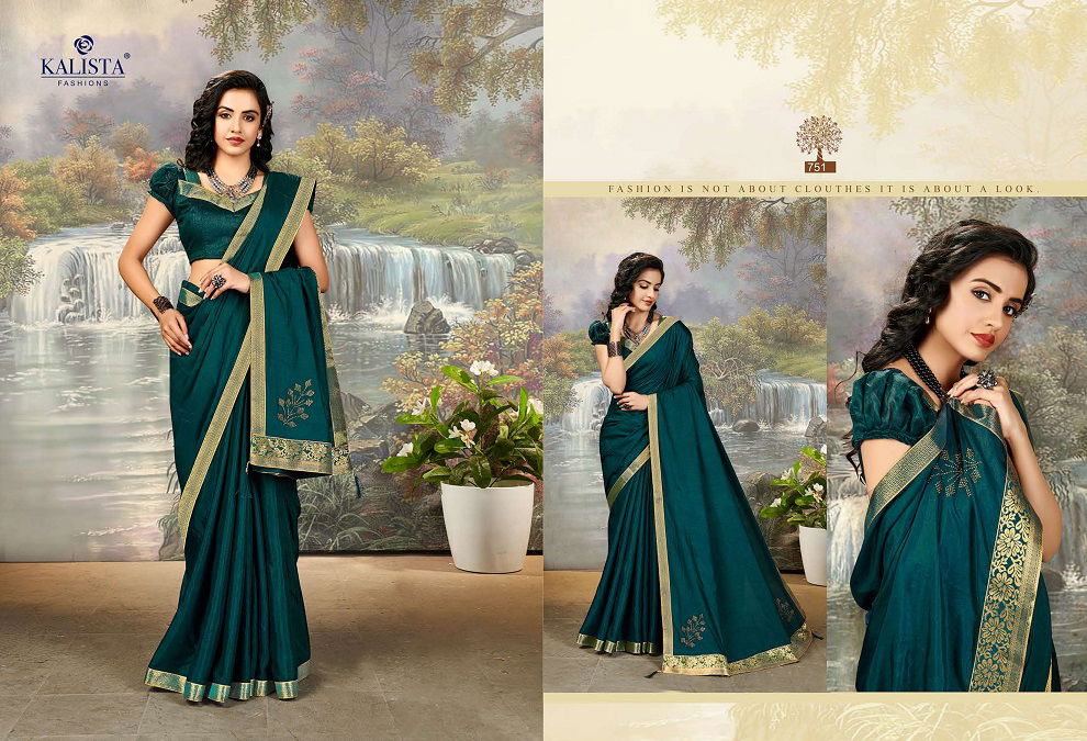 Kalista Perk Latest Fancy Designer Casual Wear Heavy Vichitra Silk Sarees Collection
