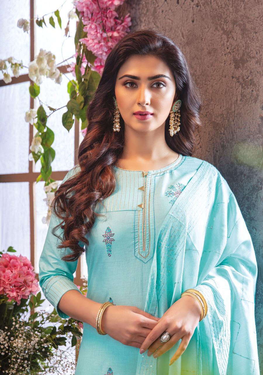 KIANA SUMMER QUEEN Latest Festive Wear Fancy Pure Cotton Lurex Touch  Thread Work Heavy salwar Suit Collection