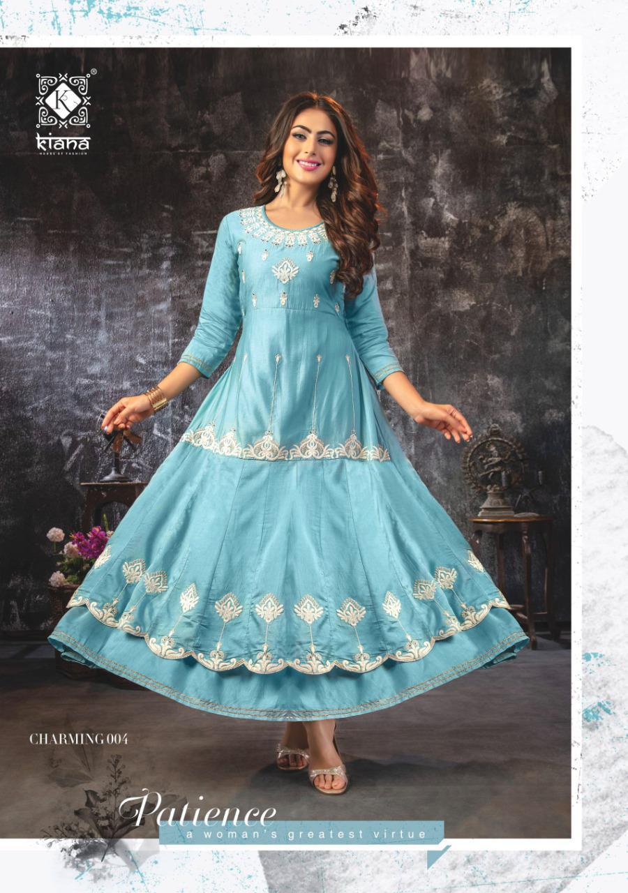 KIANA CHARMING Latest Fancy Wedding Wear Georgette Chanderi Silk and Mal Cotton with Lucknowi work wid sarara pent And dupatta Readymade Collection