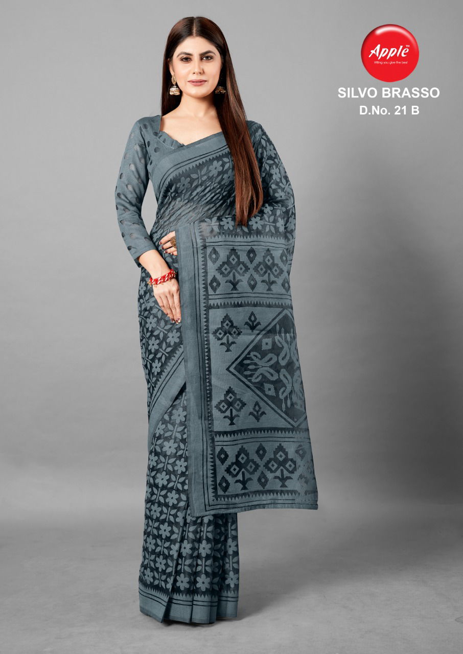 Apple Silvo Brasso 21 Latest Fancy Designer Casual Regular Wear Printed Brasso Saree
