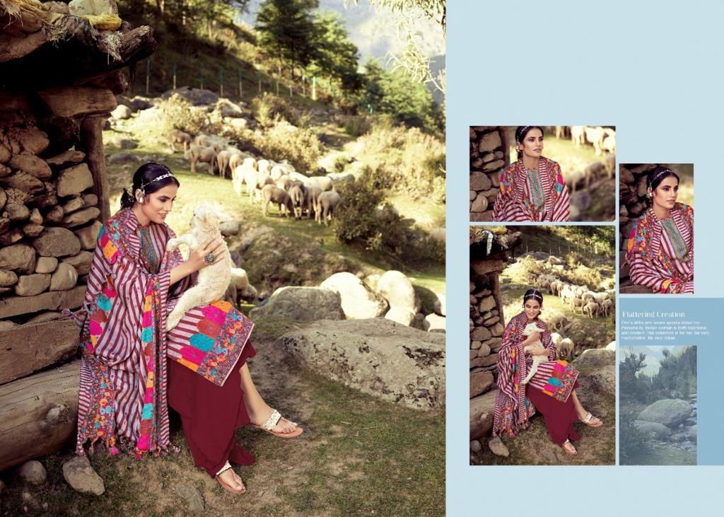 Silky Winter Collection Designer Printed Pashmina Jacquard Dress Material With Twill Shawl Printed Dupatta