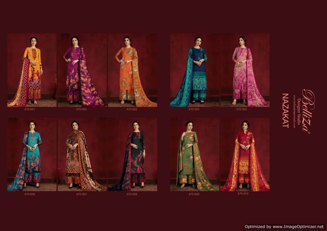 Belliza Nazakat Latest Daily Wear Printed Pure Pashmina Dress Material Collection 