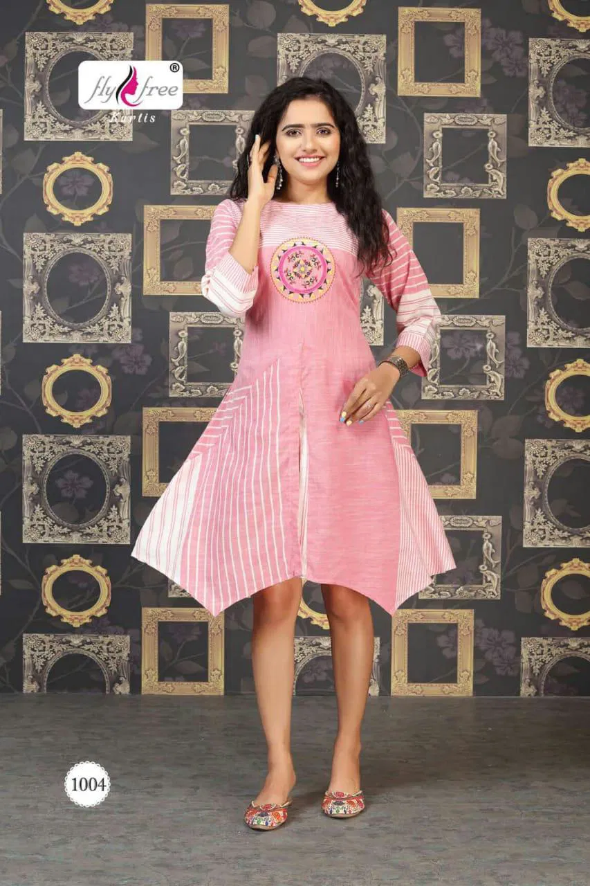 Fly Free Vamika Latest Fancy Stylish Regular Wear Heavy Rayon Designer Kurtis Collection
