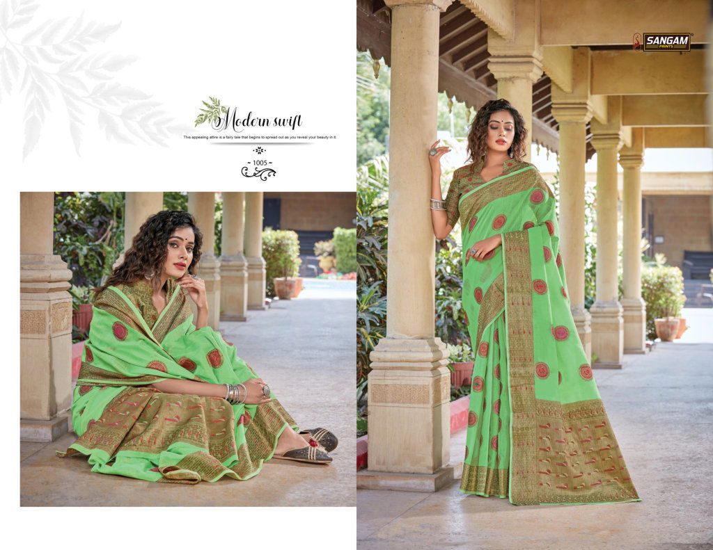 Sangam Gautami Latest Fancy Designer Festive Wear Cotton Handloom Sarees Collection
