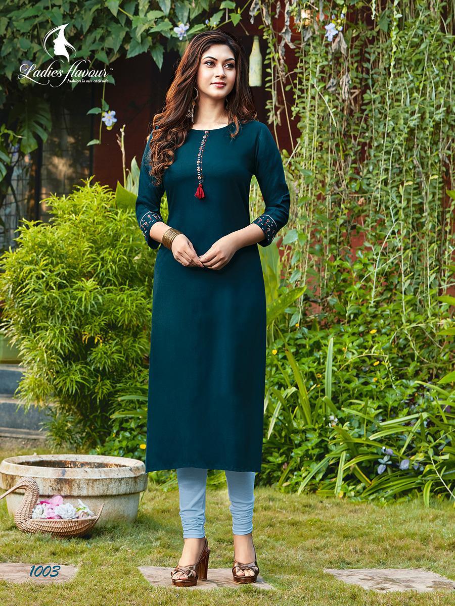 LADIES FLAVOUR SERENA VOL-3 Latest Fancy Designer Ethnic Wear Rayon With Embroidery Work Heavy Kurtis Collection