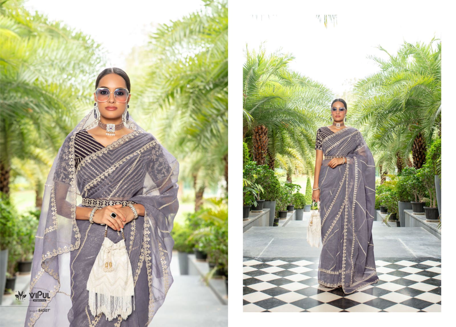 Lehar By Vipul Organza Designer Sarees Exporters In India
