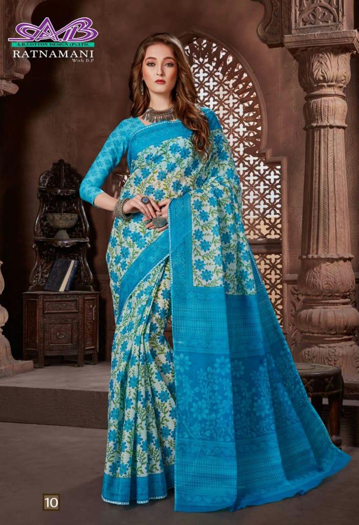 Ab Ratnamani 1 Latest Regular Wear Cotton weaving Designer Printed Sarees Collection
