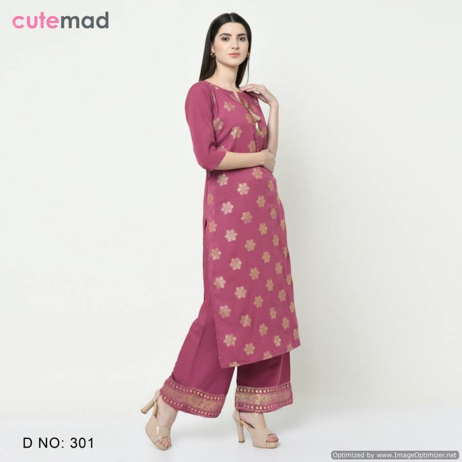 Cutemad 3 Heavy Fancy Wear American Crape Printed  Kurti With Bottom