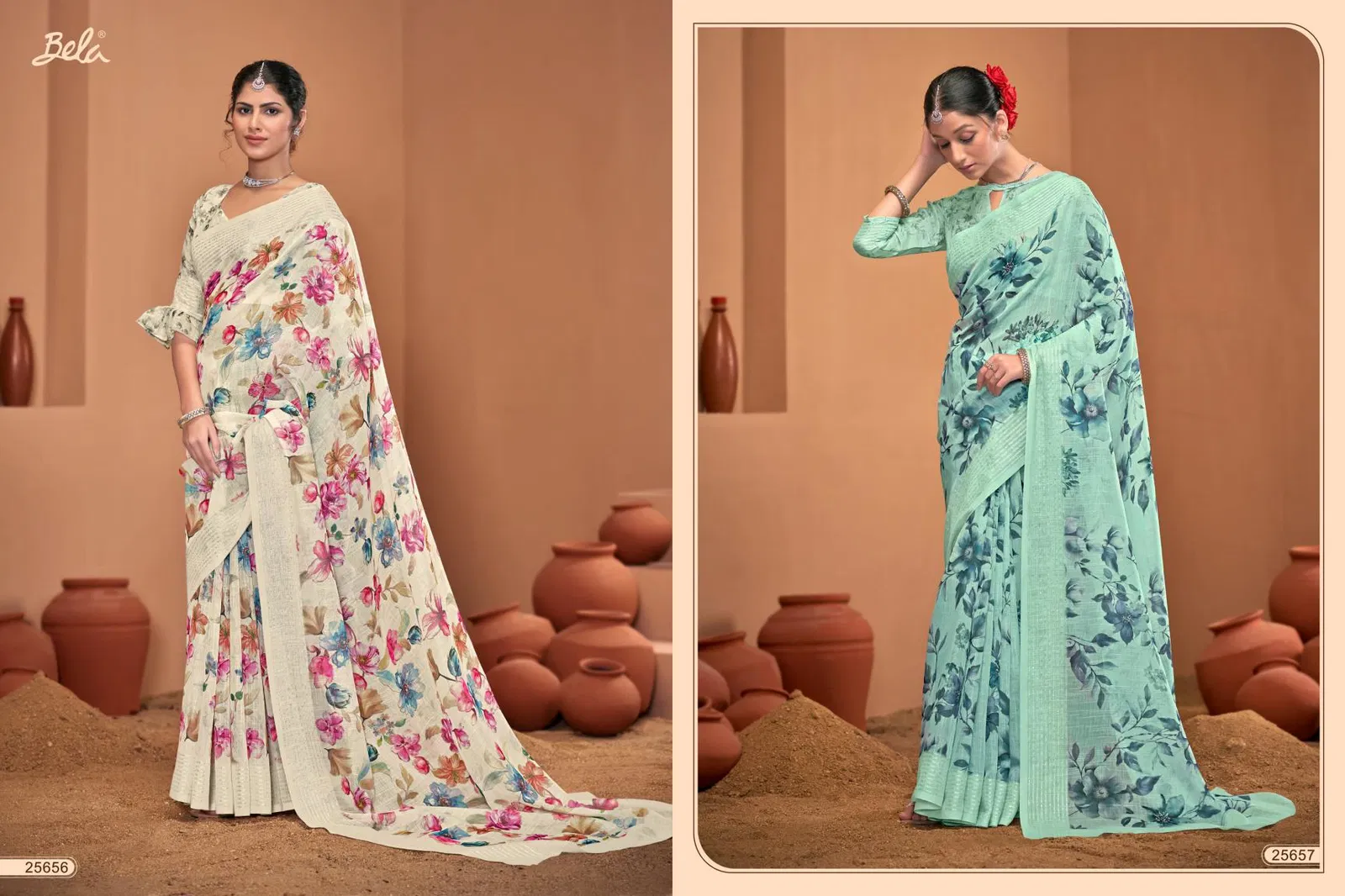 Slavia Vol 5 By Bela Linen Saree Exporters In India