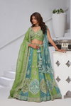Green Colour Georgette Tissue Zari Work Lehenga With Blouse And Dupatta Wholesale Price In Surat Kf 2170
