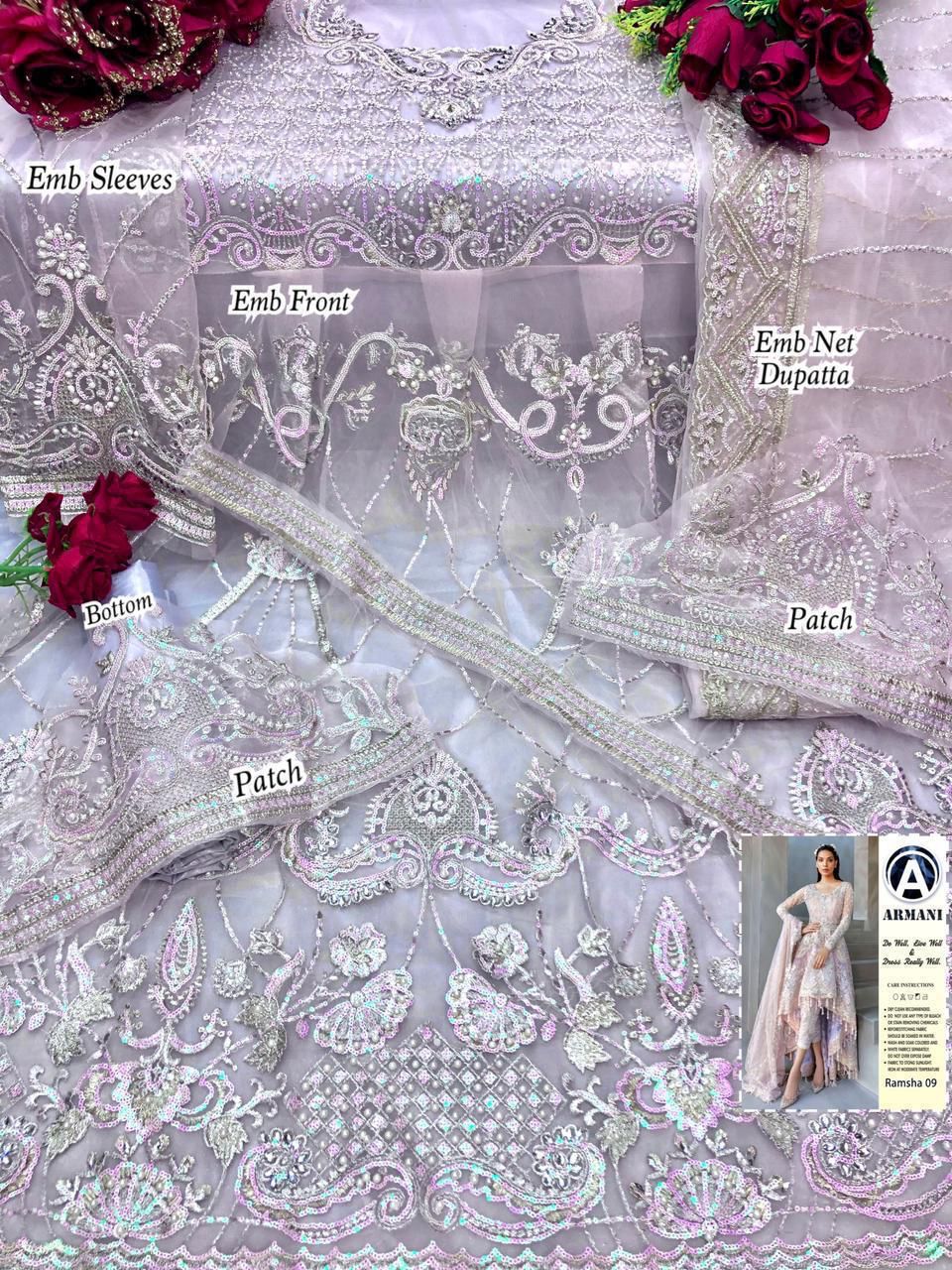Armani Ramsha 09 Heavy Festive Wear Embroidery Designer Pakistani Salwar Kameez