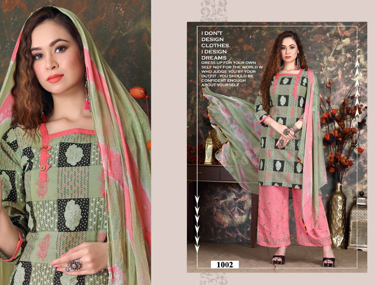 Beauty Queen Blue Lady Regular Wear Cotton Printed Ready made Collection
