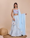 DZ 2236 Sky Blue Embroidery Georgette Party Wear Lehenga Choli Wholesale Market In Surat