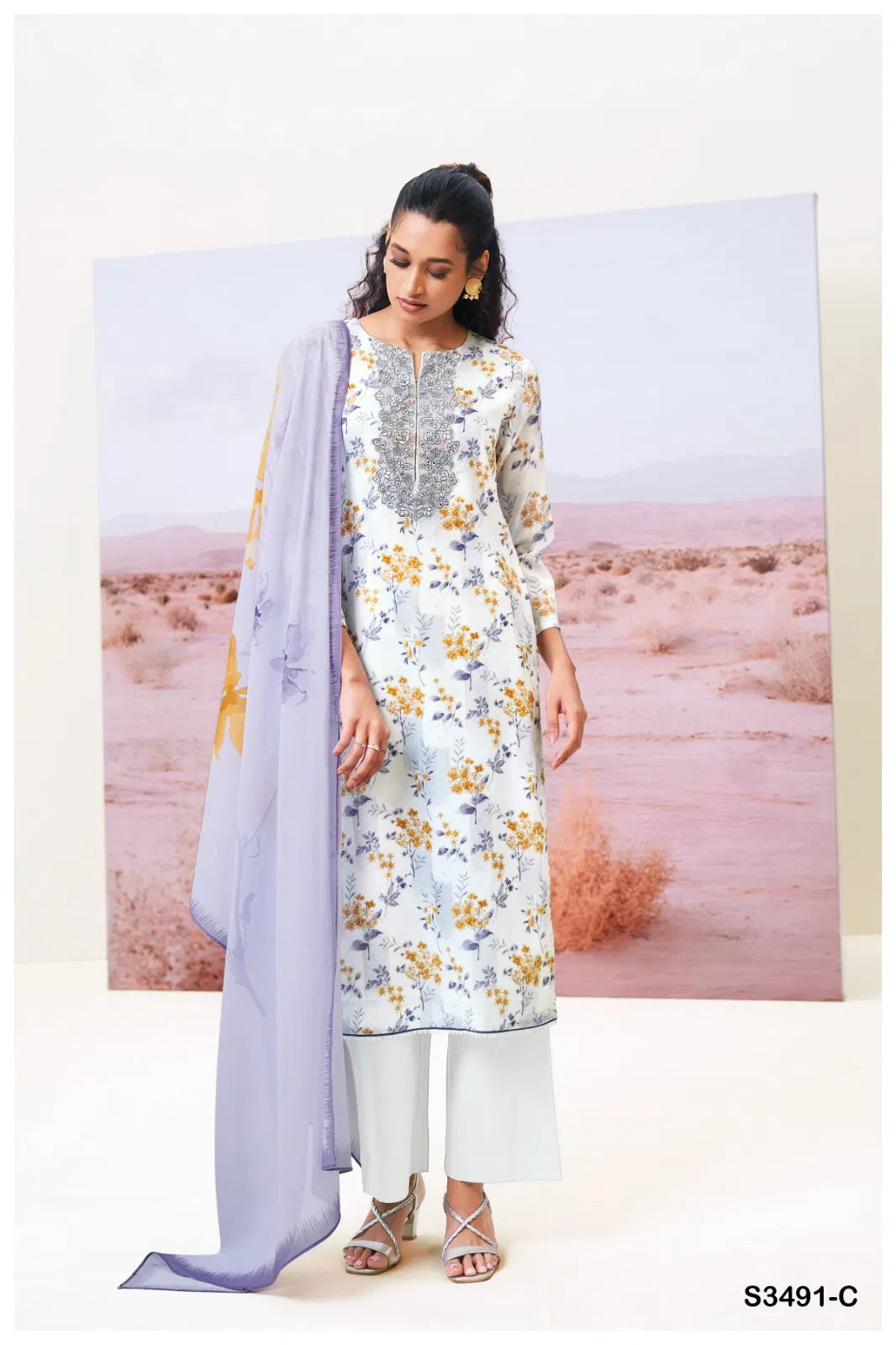 Fazeela 3491 By Ganga Cotton Dobby Printed Salwar Suit Suppliers In India