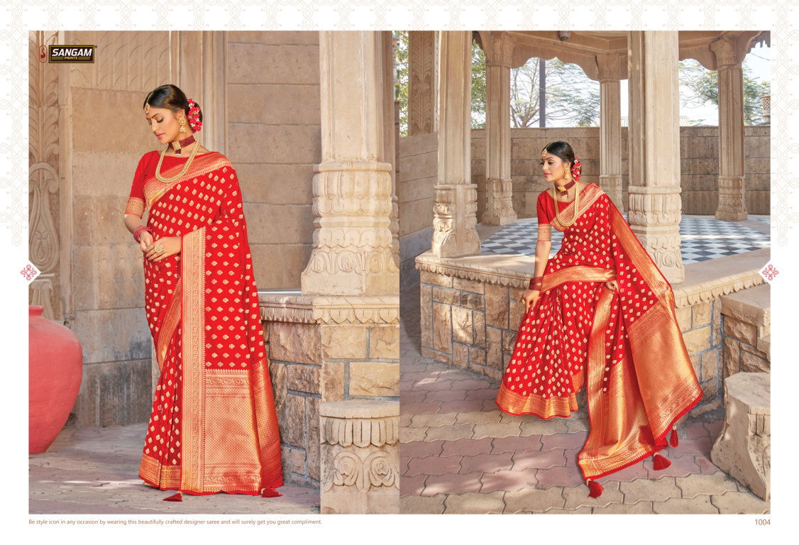 Sangam Red Rose 2 Latest Fancy Designer Wedding Wear Heavy Pure Silk Designer Saree Collection
