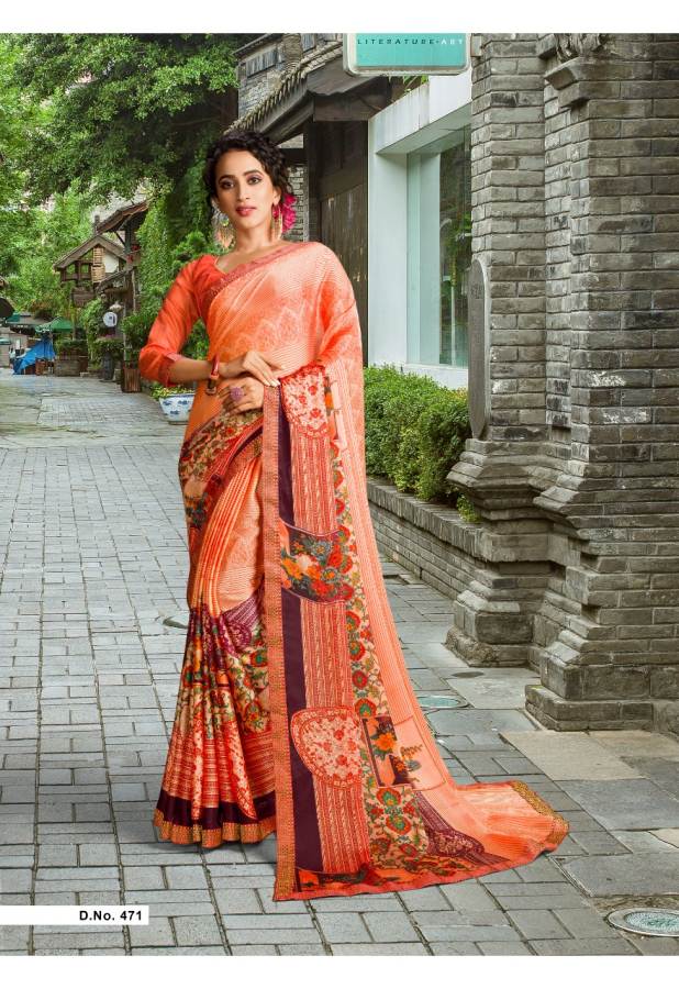 Priya Paridhi Nishika Daily Wear Collection Of Designer Printed And Lace Bordered Saree 