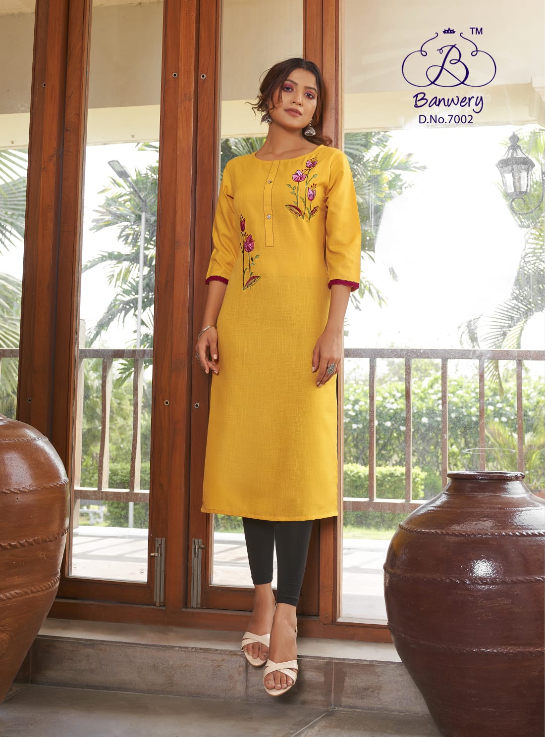 Banwery Blend 7 Ethnic Wear Embroidery Work Pure Cotton Kurti Collection
