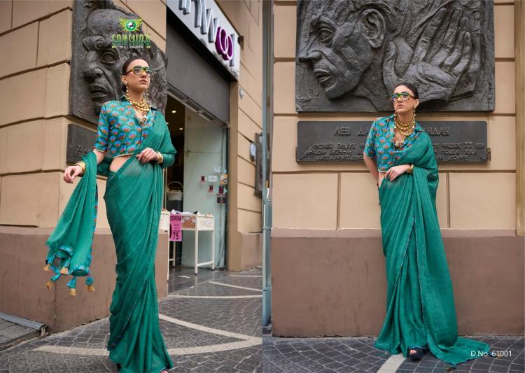 Society By Sanskar Chiffon With Digital Printed Saree Suppliers In India
