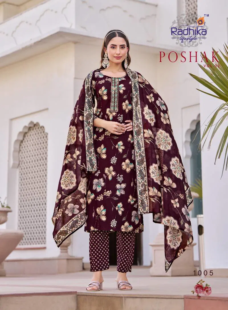 Poshak Vol 1 By Radhika Cotton Printed Readymade Suits Wholesale Suppliers In India