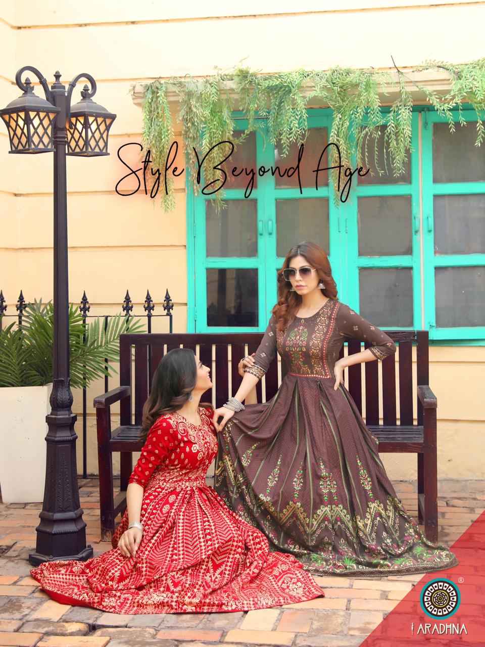 Aradhna Riwaaz 2 Fancy Festive  Wear Anarkali Rayon Printed Long Kurtis Collection