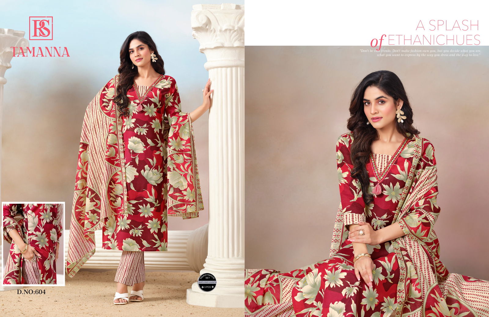 Tamanna By RS Blend Cotton Designer Kurti With Bottom Dupatta Orders In India