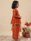 St D No 158 Crunchy Silk Embroidery Kids Girls Salwar Kameez