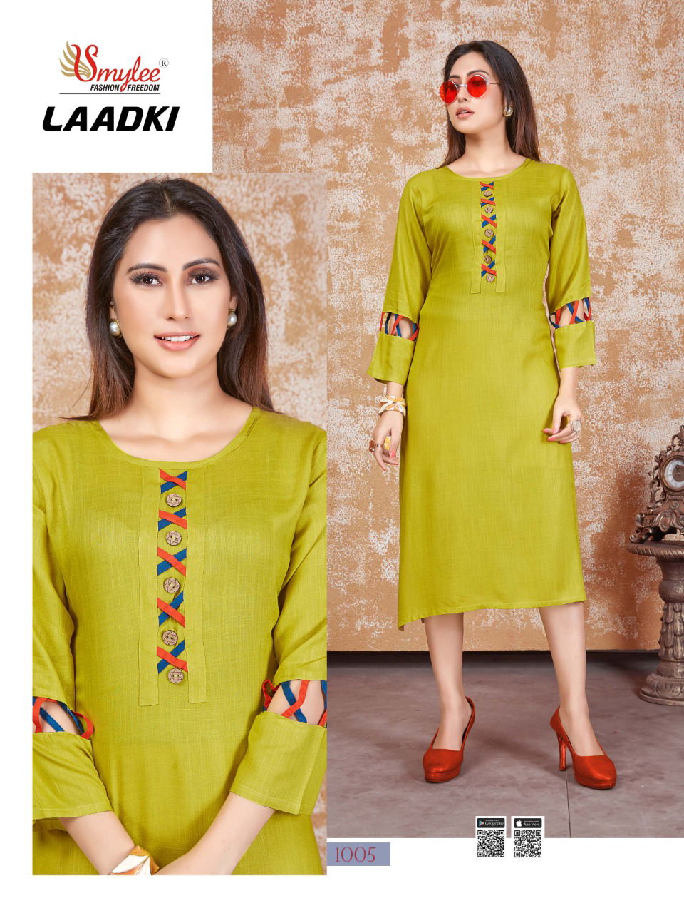 Smylee Ladki Heavy Latest Fancy Designer Ethnic Wear Rayon Casual Kurti Collection
