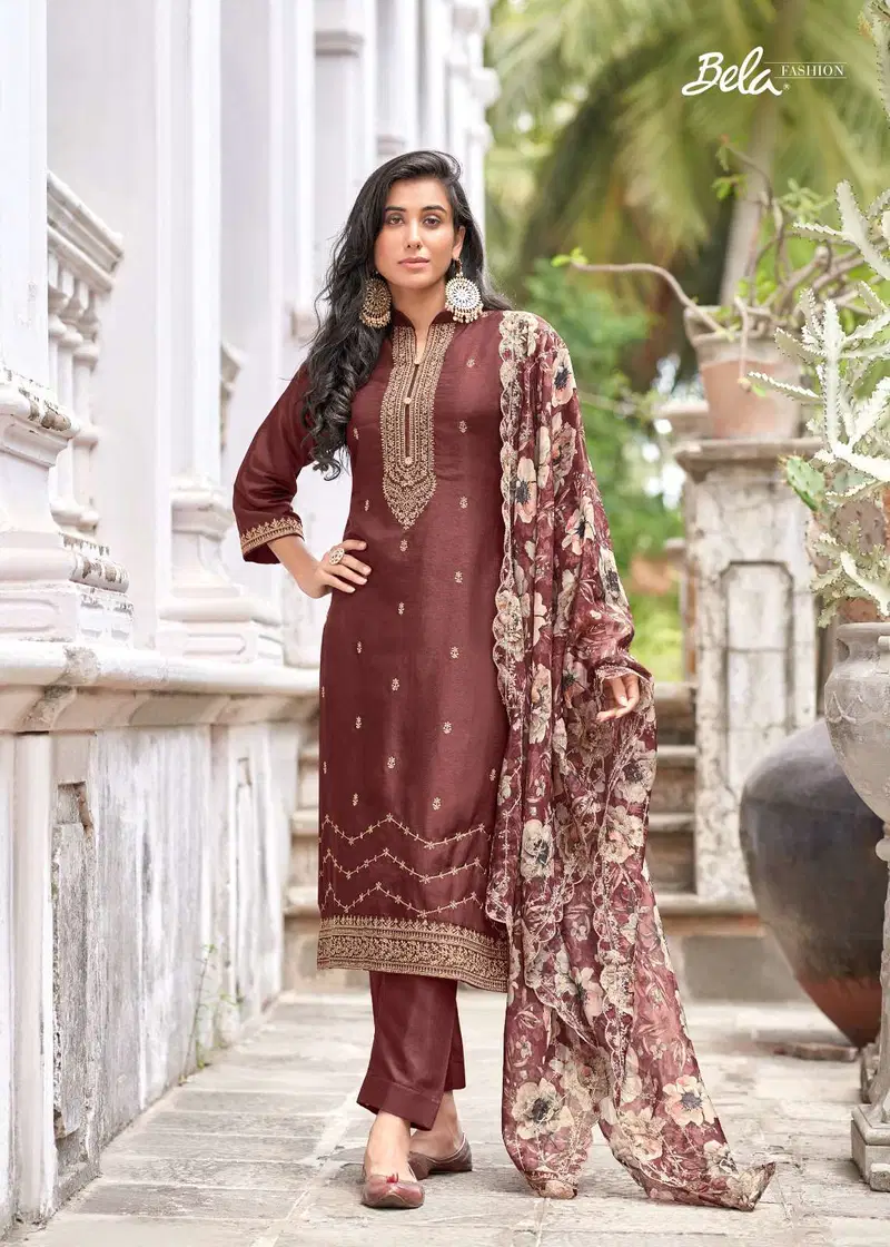 Almora Vol 2 By Bela Viscose Silk Dress Material Wholesale Clothing Distributors In India