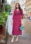 Queen By Mittoo Rayon Weaving Thread Worked Anarkali Kurti Wholesale Market
