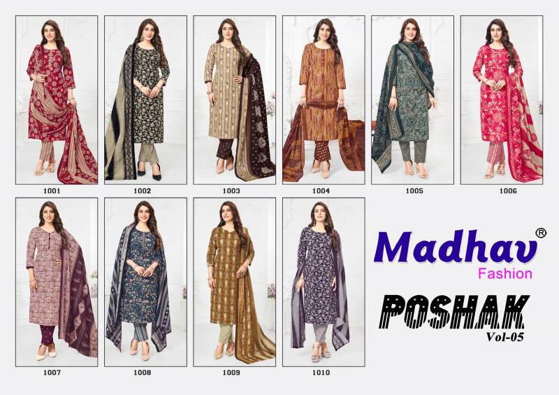 Poshak Vol 5 By Madhav Cotton Printed Dress Material Suppliers In India