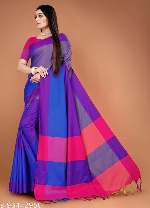 Dhruvi Color Block Fashion Cotton Silk Saree Catalog