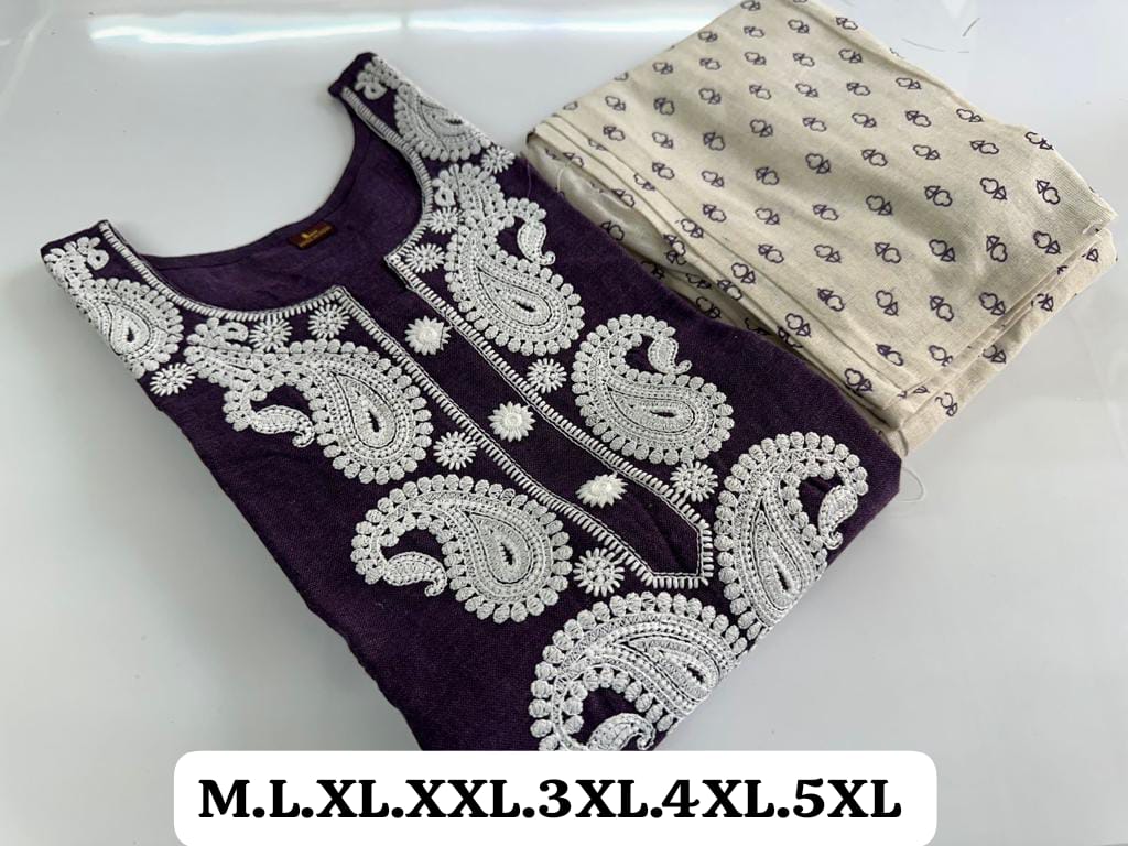 Virat Heavy Embroidery Cotton Kurti With Bottom Catalog