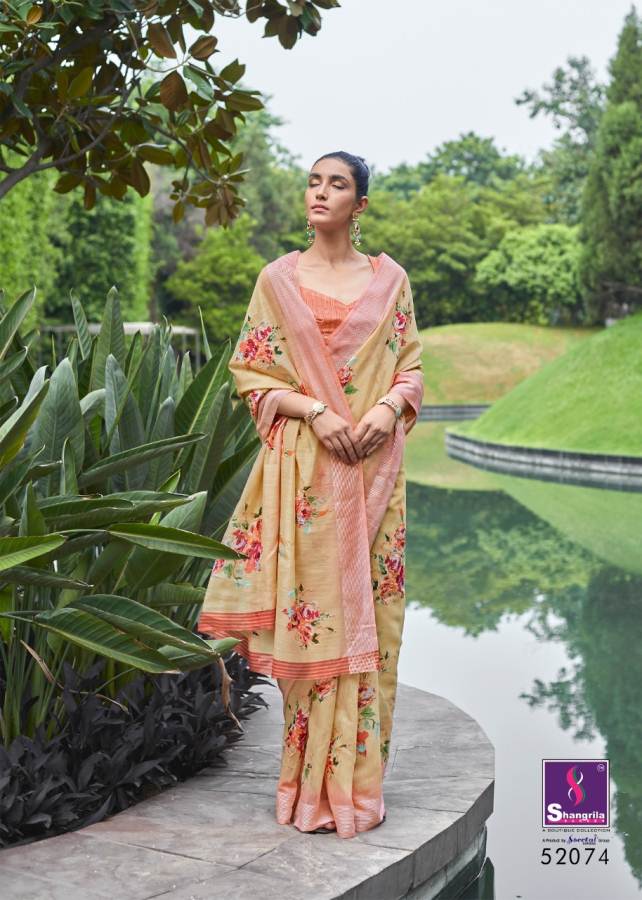 Shangrila Akira Latest Collection Of Casual Wear Linen Cotton Saree 