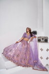 Purple Colour Banarsi Silk Lahenga With Blouse And Dupatta Bulk Orders In India Kf 2151