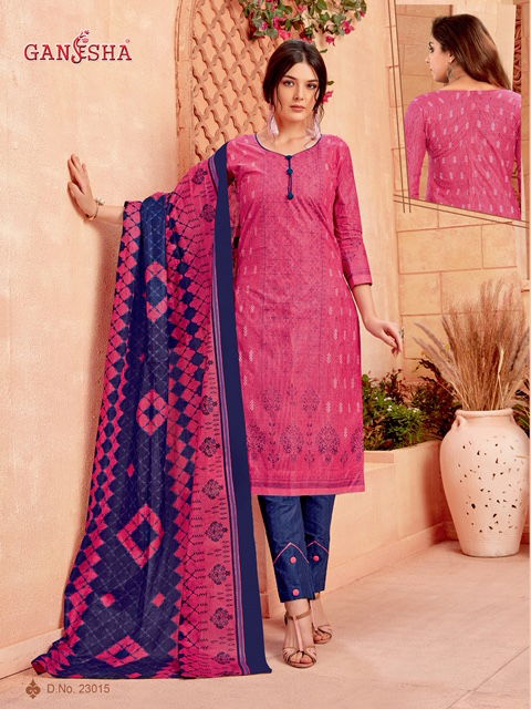 Ganesha Print 23 Latest Designer Printed Cotton Dress Material Collection