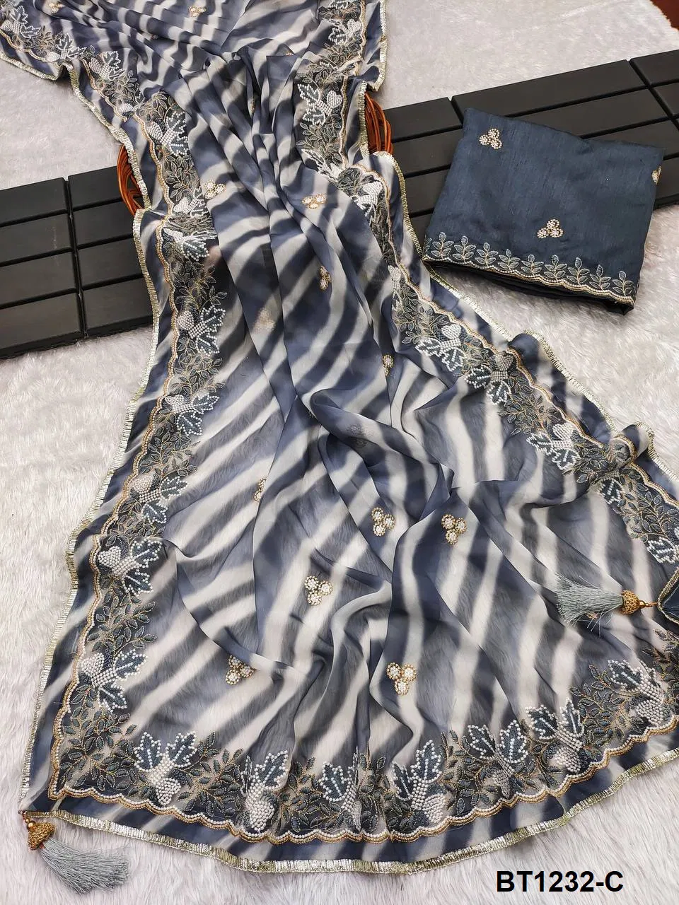 BT 1232 Colours Georgette Embroider Printed Saree Online Wholesale