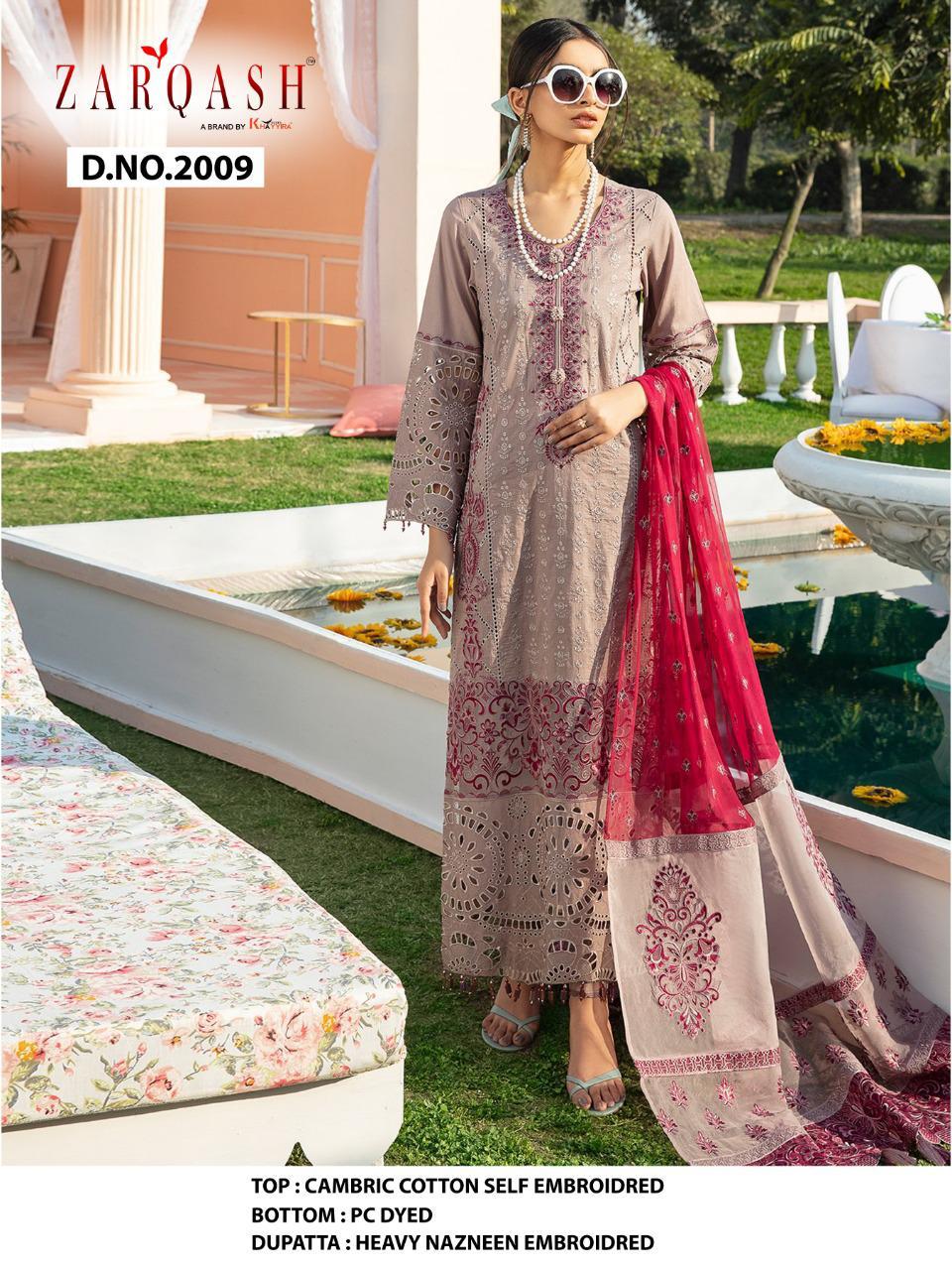 Zarqash Nureh Cambric Latest Fancy Designer Festive Wear Cotton Pakistani Salwar Kameez Collection