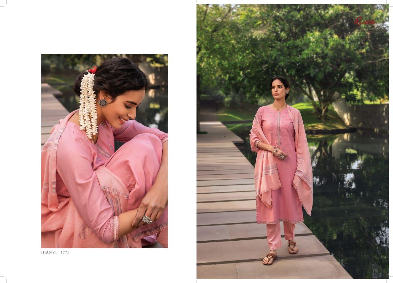 RIVAA JHANVI Latest Fancy Designer Heavy Casual Wear Jam Stain Embroidery Work Salwar Suit Collection