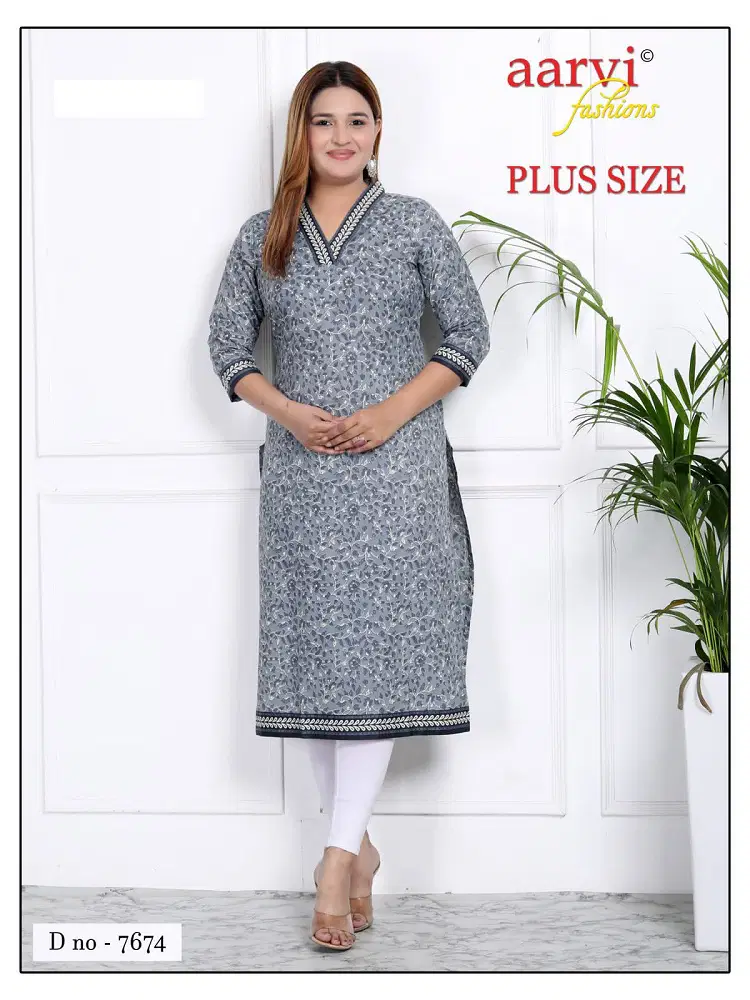 Plus Size Vol 3 By Aarvi Straight Plus Size Kurtis Wholesale Market In Surat With Price
