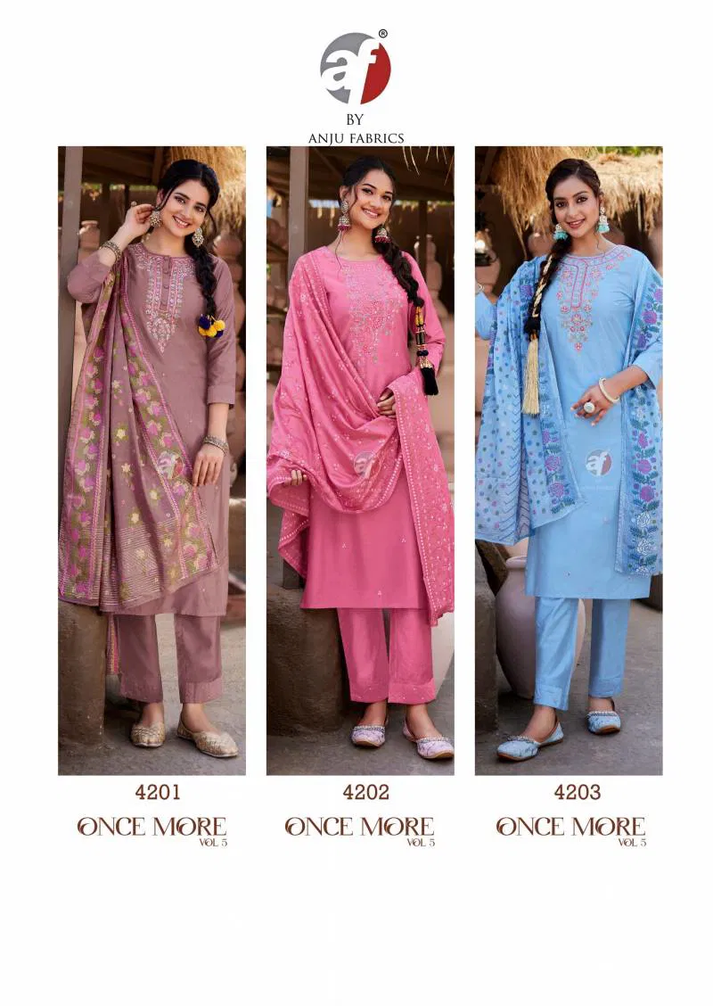 Once More Vol 5 By Af Designer Kurti Bottom With Dupatta Wholesale Market In Surat