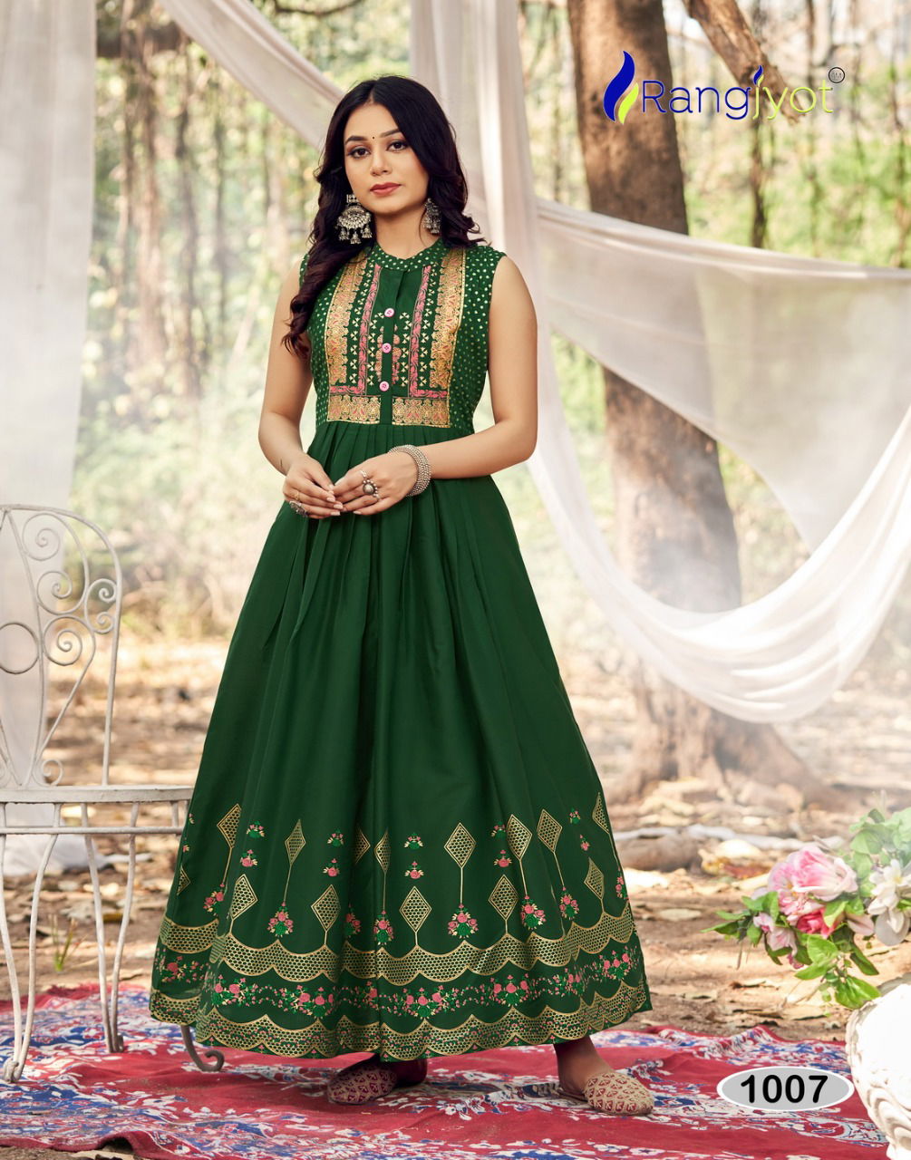 Rangjyot Charvi Classic New Designer Festive Wear Cotton Long Anarkali Kurti Collection